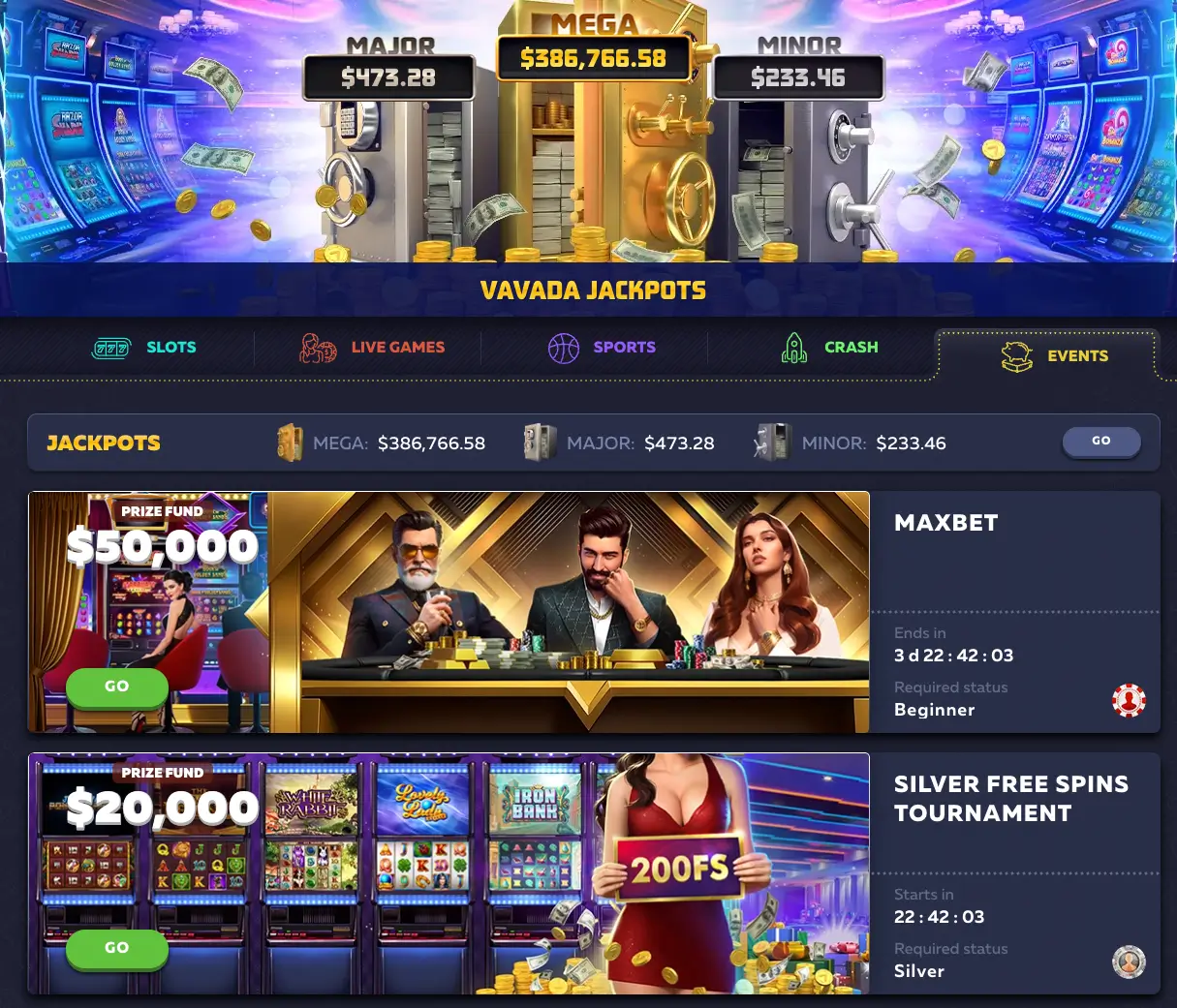 Vavada Casino – gry crash Aviator, Spaceman i Plinko